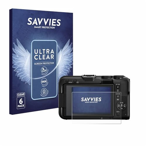 Savvies Schutzfolie für Canon EOS R50 V | 6 Stück Transparenter Displayschutz Made in Germany Ultra-Klar Displayschutz-Folie
