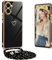 Yutwo Coque pour xiaomi poco x7 Pro avec Cordon, Coque pour xiaomi poco x7 Pro avec Collier Housse avec Coeur Motif Antichoc Coque, Noir