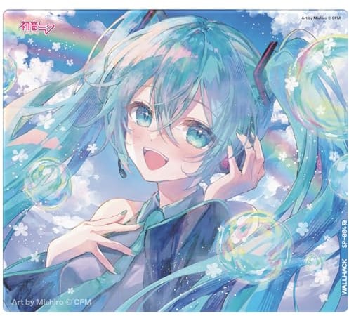 Wallhack x Hatsune Miku SP-004 Glas-Mauspad, Summer Miku, 49x43cm | Kollaborationsedition mit Summer-Miku-Design, professionelle Speed-Oberfläche aus gehärtetem Glas, in großer Größe.