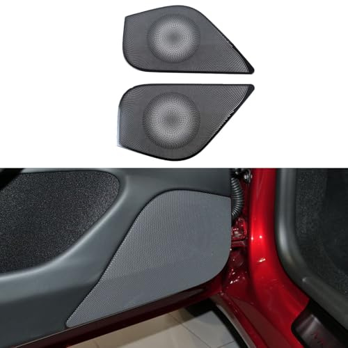 YPGHBHD Cache pour Haut-Parleur De Voiture, Compatible avec Tesla Model 3 2023, Grille en Maille pour Portière De Voiture Accessoires Audio pour Voiture,A Black