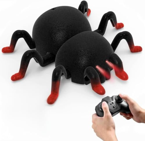 ExKeen Spinne Wandflitzer, Spinne Ferngesteuert, Wiederaufladbar Ferngesteuert an der Wand Spielzeug, mit leuchtenden LED-Augen, 360° Rotation, Spielzeug Geschenk für Jungen Mädchen ab 3 Jahren