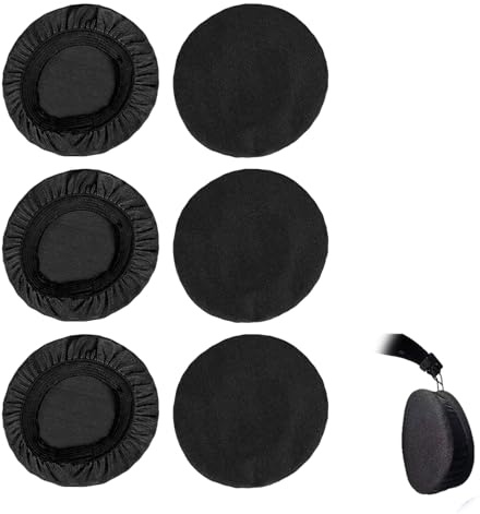 6 Piezas Almohadillas para Auriculares, Fundas de Tela Flexibles para Auriculares Protector de Higiene Estirable y Lavable se Adapta a Protege Almohadillas de 6 a 8,5 cm para Gimnasio Juegos