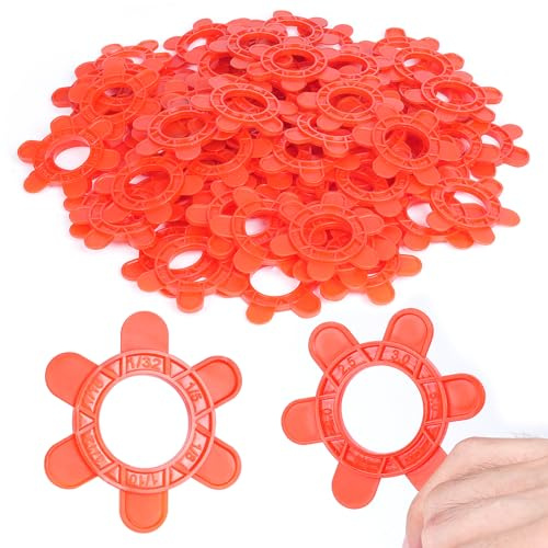 100 distanziatori esagonali per piastrelle, riutilizzabili, 6 misure in 1 (1 mm, 1,5 mm, 2 mm, 2,5 mm, 3 mm, 5 mm),facili da afferrare, per fughe precise e rimozione rapida (100 pezzi, rosso)