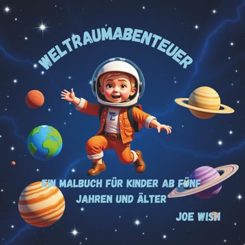 Weltraumabenteuer: Malbuch mit kleinen Geschichten.