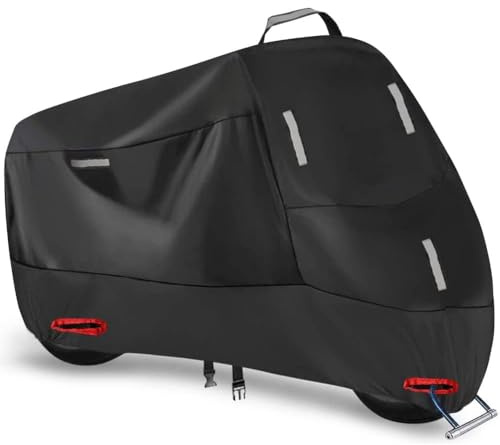 Housse Moto Robuste pour Yamaha Tricity 300 Tricity 125 Tricity 155 2018-2025, Imperméable Extérieur Bâche Protection Pluie Poussière, Toute Saison Abri avec Trous Verrouillage Bandes Réfléchissantes