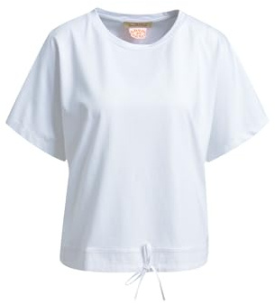 Damen T-Shirt Rundhals mit Kordelzug im Saum