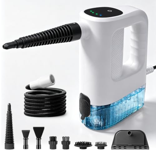 Pulitore a Vapore 1200W, 3 Livelli, 14 Accessori | riscaldamento istantaneo 15S, serbatoio 400ml, portatile, per divano/vestiti/cucina/bagno