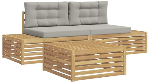 vidaXL 3 Stück Outdoor-Sofagarnitur Polyester Weiß, Moderner Garten-Sofa, Robustes Lounge-Möbel, Bequeme Sitzgruppe für Terrasse, ideal für draußen