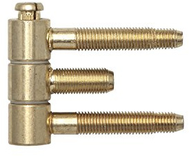 Stahlzargenband 3-tlg. f. gefälzte Holztüren, Band 16 x 46,7 mm, vermessingt