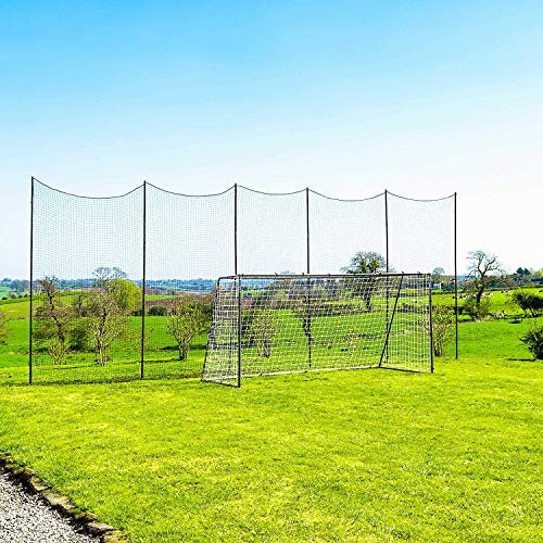 Socketed Stop That Ball™ System | Multi-Sport Ball Stop Net & Posts [10ft-50ft] – Premium Galvanised Steel Posts with Backstop Net – Ideal for Sports Clubs & Gardens