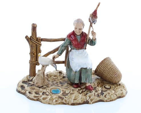 Moranduzzo Anciana en Reposo para Belén de 10 Cm Escala 1:20 - Figuras de Belén Indestructibles - Estilo 700', Pintura Acabada a Mano, Producto Oficial, Escultor M. Landi