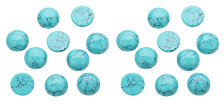 SuPVOX 20 Stück natürliche halbrunde flache Rückseite Cabochons Perlen Blau Türkis Halbedelsteine Kuppel Cameos zur Schmuckherstellung 4 mm, Kristallglas, siehe abbildung, 6 mm