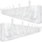 WEBI Porte Manteau Mural Bois,10 Crochets,98cm Long Patère Murale,Bois Massif Porte Manteau Salle De Bain pour Manteaux Veste,Blanc,Lot de 2