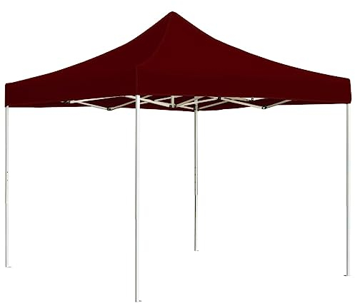 vidaXL Profi Partyzelt Faltbar Pavillon Festzelt Gartenpavillon Bierzelt Faltpavillon Faltzelt Gartenzelt Garten Aluminium 2x2m Bordeauxrot
