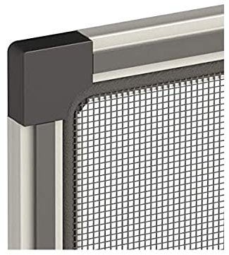 Squadrette per telaio zanzariera fissa, kit 4 squadrette per telaio fisso zanzariera colore nero,squadrette angolo per zanzariere colore nero
