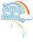 AILEXI Handgemachte 1 Count Glitter Kuchen Dekorieren Toppers - Happy Birthday Hellblau und Silber Regenbogen