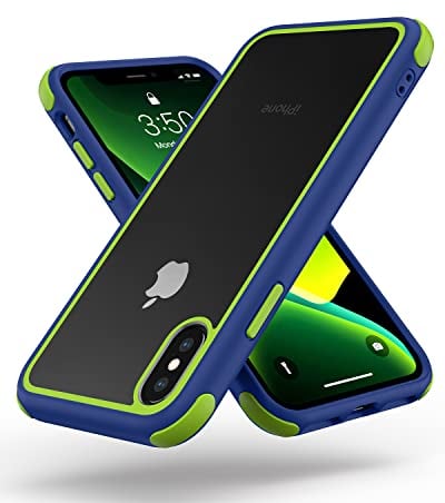MobNano Case Compatible with iPhone X, iPhone XS, 360 Degree Shockproof Pro Anti-Scratch Transparent PC/TPU Silicone Case for iPhone X XS - Blue/Green