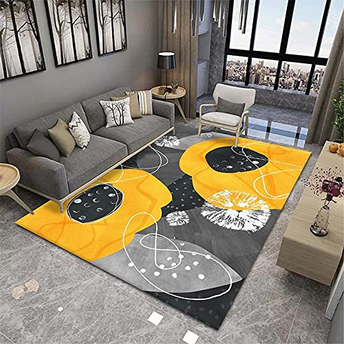 AU-OZNER rasenteppich,Gelber Teppich, Antistatic Crawling Pad Sound einfach zu kaufen Teppich deko Wohnung -Gelb_40x60 cm.