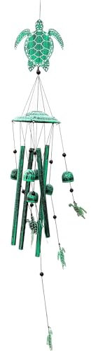 VP Home Rustikales grünes Schildkröten-Windspiel für draußen, harmonisches Windspiel mit Schildkröten-Design für Gärten, Terrassen und Veranden, aufmerksames Geschenk für Mutter, Oma und