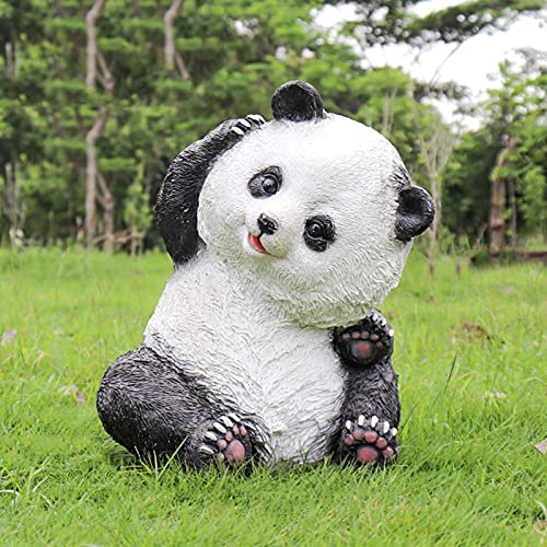 LONG-L Garten Großer Panda Statue,Outdoor Tier Schwarz-weißer Bär Skulpturen Für Rasen Hof Terrassen Dekoration,Wild Lebende Landschaft Sverzierungen,A