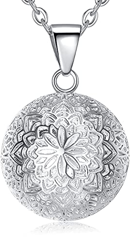 EUDORA Harmony Ball Collier Bola de Grossesse pour Femmes Enceinte, Vintage Ange Appelant Pendentif Colliers avec Musique Carillon pour Future maman Filles, 76cm + 114cm Chaîne