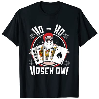 Ho Ho Hosen Owi Spielkarten Hosen Runter Weihnachtsmann T-Shirt