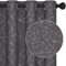 Deconovo Gardinen Verdunkelung icke Thermovorhang Kälteschut Hitzeschutz Thermo Vorhänge mit Ösen Abdunkelnd Vorhang mit Muster, 245x140 cm(HöhexBreite), Diamant Dunkelgrau, 2er Set