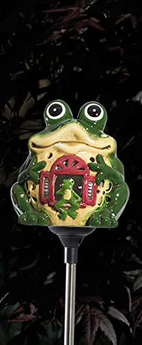 HGD LED Gartenstecker Frosch mit Solar, Grün, 8 x 8 x 82 cm, CS34-001-frosch