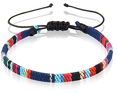 GD GOOD.designs Surfer Fußband Blau gemustert Damen und Herren Bunt I Wasserfester Stoff I Fussband größenverstellbar (16-32cm) I Boho Ethno Fussbänder
