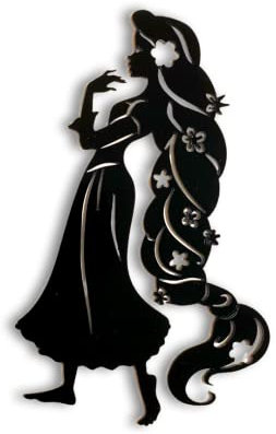 Acrylic Cake Topper Birthday Tangled Hair Black Girl for Rapunzel Cartoon Lovers