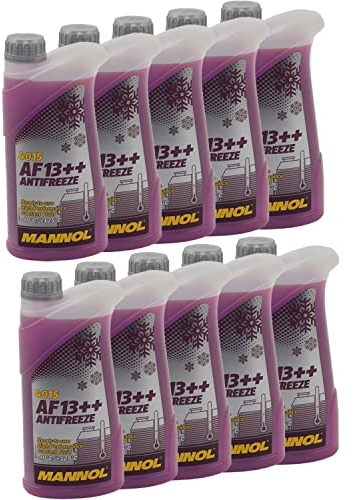 Kühlerfrostschutz MANNOL AF13++ Antifreeze 10 X 1 Liter Fertiggemisch -40°C rot