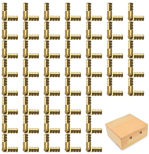 Sixfolo 50 Stück Mini Barrel Scharnier 5mm Unsichtbare Barrel Scharnier Klein Einbohrscharnier Laufscharnier Mini Scharniere für DIY Schmuckschatulle,Geschenk-Box,Miniatur Möbelscharniere(Golden)