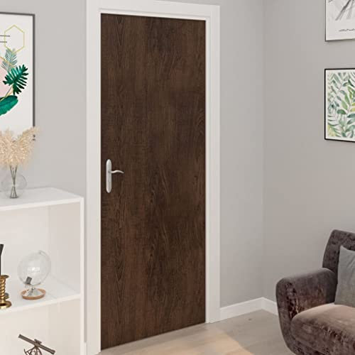 Tidyard Selbstklebende Türfolien 2 STK. Dunkle Eiche 210 x 90 cm PVC Klebefolie Möbelfolie Tür Folie Dekofolie Türaufkleber