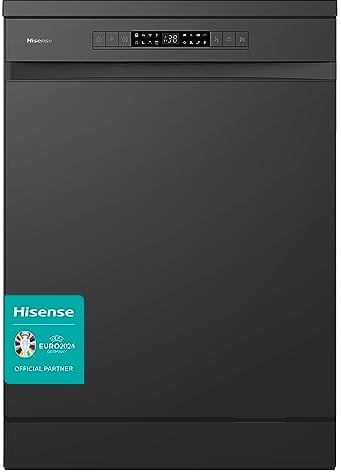 Hisense HS622E90BUK Freestanding Standard Dishwasher 85cm High - E Rated, Black, 24 x 23 x 33 inches (L x W x H) [Energy Class E]