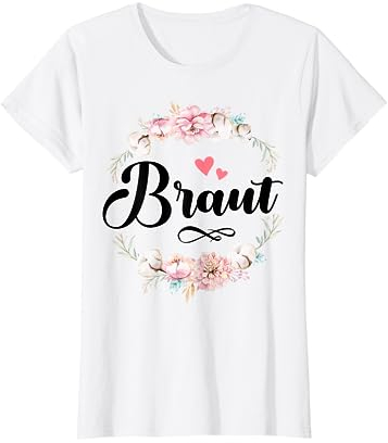 JGA Braut Tshirt Junggesellinnenabschied Weiß Frau Bride T-Shirt