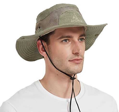 UV Schutz Sonnenhut Herren Baumwolle Sommerhut,Outdoor Fischerhut Buschhut Gartenhut Faltbar SafariHut,Breite Krempe Wanderhut Boonie Hat Damen