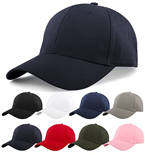 KELOYI Basecap Herren Sommer Kappe Damen S-M Baumwolle Atmungsaktiv Baseballkappe Baseball Cap Sonnenschutz Dunkelmarine für Herren Damen