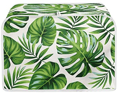 TOADDMOS Tropical Green Leaves Print Toaster Cover 4 Slice Small Kitchen Appliance Dust Covers,Dust and Fingerprint Protection
