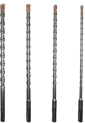 CAVATINY 4tlg SDS Plus Bohrer Set - SDS Hammerbohrer für beton, ziegel, zement, stein mit 4 Schneiden - inkl. 6tlg. Größen 6 8 10 12 x 260mm - SDS Plus-Schaft passend für Bohrhammer