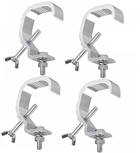 Abrazadera para Luz De Escenario, Resistente, Evita Deslizamientos, Kit De Gancho De Lámpara De Escenario De Aluminio Fundido para Foco De DJ, Gancho De Luz con Cabezal Móvil, 4 Uds.
