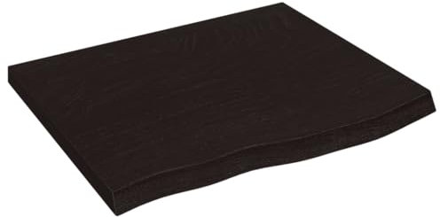 vidaXL Wandregal, Holzregal Regal Handgefertigt mit Baumkante, Wandboard Regalbrett Deko, Bücherregal Hängeregal, Dunkelbraun 60x50x(2-4) cm Massivholz Eiche Behandelt