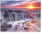 SHEGZHUC Square Diamond Painting Wasserfall 50x40 cm Diamant Painting Bilder Wasserfall Diamond Painting Eckige Steine Wasserfall Diamond Painting Sonnenuntergang am Meer Landschaften und Natur