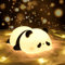 Birnetek® Nachtlicht Kinder, Panda Lampe Dimmbar, Cute Panda LED Nachttischlampe Aufladbar mit Timer, Schlaflampe für Kinder, Silikon Nachtlampe für Kinderzimmer