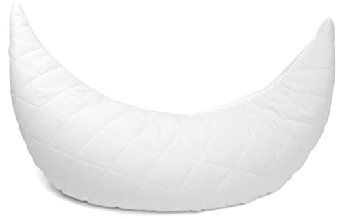 GIRAFFENLAND Kissen in Mondform - Bio-Hirsekissen - Halbmond ca. 50cm mit Bio-Hirseschalen - Steppware weiß, mit zusätzlichem Inlett