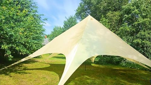 Dekoration polyester stjärntält, storlek: 5 meter x 10 meter (krämfärgad)