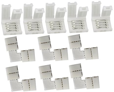 DOITOOL 20stücke Rgb-led-anschluss-set Lötfrei Für Rgb-seven-color-led-lichtbänder Förmigen Und Geraden Steckverbindern Aus Hochwertigem Material Für Langlebige Verwendung