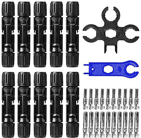 Solsop Solar Stecker - Männlich/Weiblich Solarstecker, IP67 Wasserdichte PV Stecker, Solar Stecker Set (Teile, Set, 10)