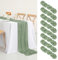 8 Stück Käsetuch Tischläufer Salbeigrün ,90 x 300 cm Rustikaler Gaze Stoff Boho Seihtuch-Tischläufer lang Cheesecloth Tischläufer Hochzeit Tischdecke für Hochzeit, Party, Bankett-Dekoration