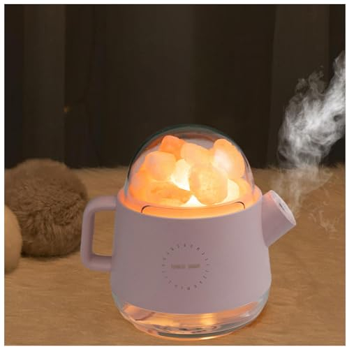 Forma de Tetera Humificador de Humedad, 360ml Humidificador Aceites Esenciales, Luces de 7 Colores Umificadores Vapor de Agua Habitacion para Dormitorio Oficina y Coche,Pink