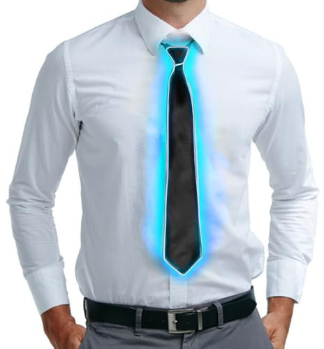 mizikuu Party LED Krawatte, Leuchtende Herren Schlips Neuheit Light Up Krawatten mit 3 Blitzmodi für Musik, Festival, Karneval, Halloween, Christmas Kostümparty